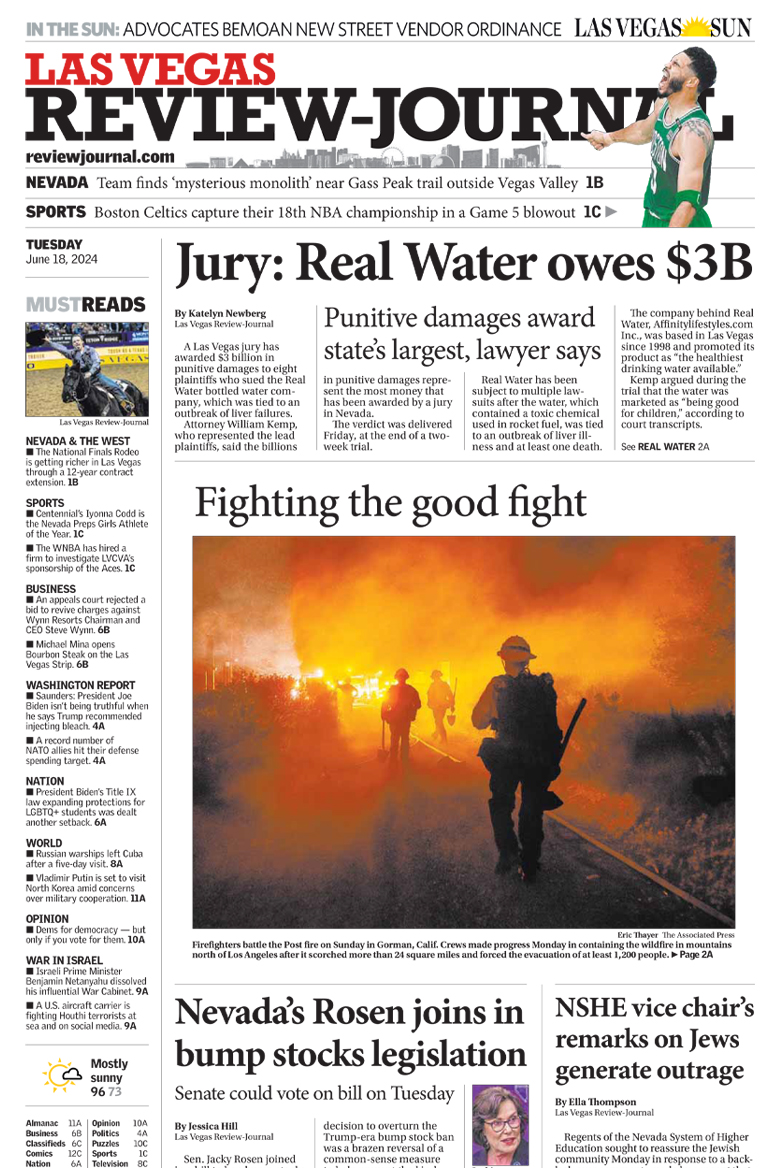 Kemp Jones attorneys reviewing Real Water exposure evidence