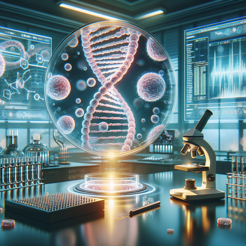 Create a photorealistic image portraying the concept of 'Genomic Testing for ALS'. The scene should include a modern scientific laboratory where the breakthrough is happening. The subject of the image should be a microscopic view of human DNA strands, illuminated by natural lighting and soft shadows. It should also reflect the idea of 'Ethnic Treatments', perhaps by representing multiple different DNA strands identifiable with different ethnic backgrounds, all being analyzed and compared on high-tech screens filled with genomic data.