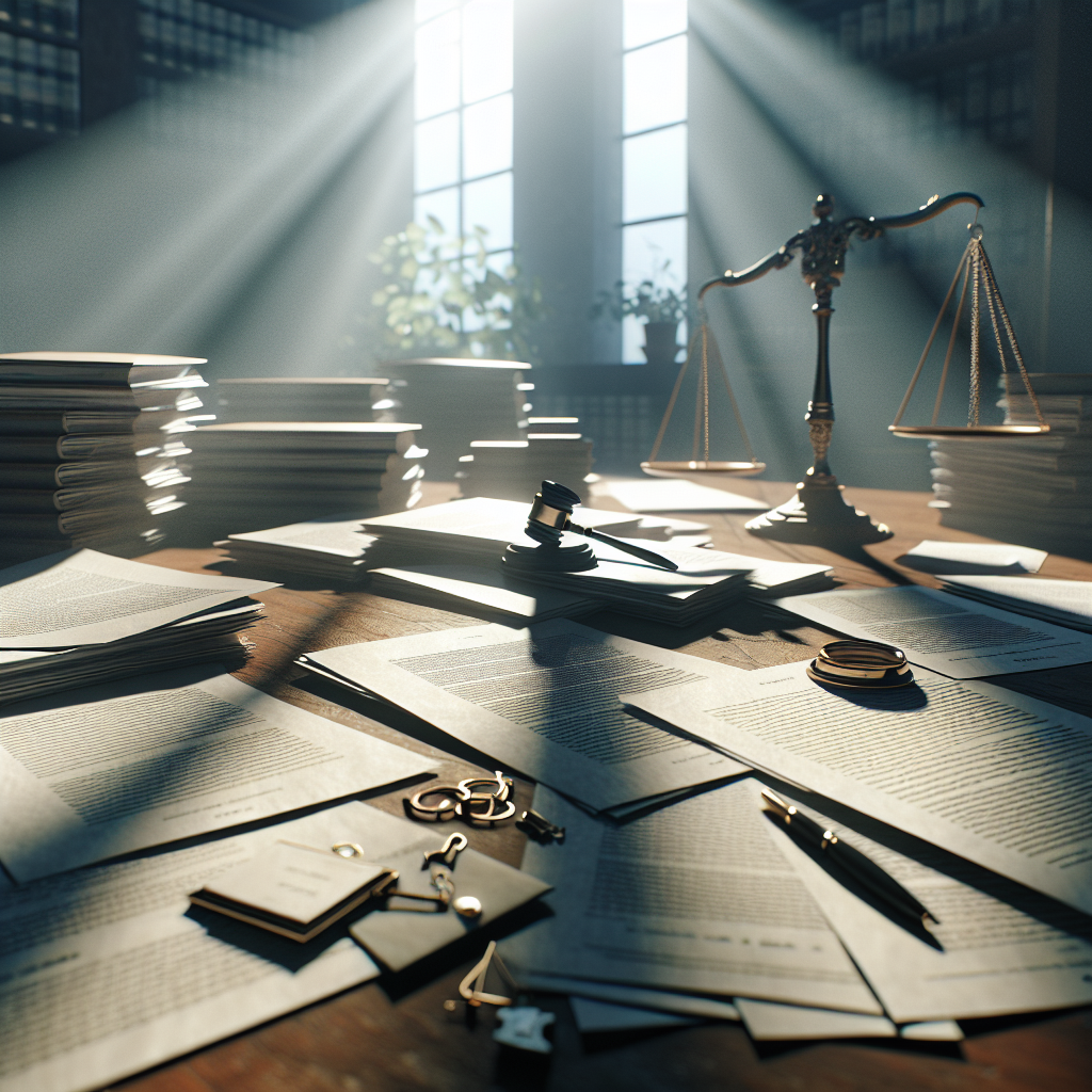 Visualize a concept representing the discovery phase of a lawsuit where stunning documents are effortlessly uncovered. Picture this in a setting where natural sunlight filters through a window, casting soft shadows on the table with an array of legal documents scattered across it. Make the uncovered documents stand out, perhaps by a touch of light highlighting them. Do not include any identifiable information on the documents, but make sure they look like legal papers. The atmosphere should convey a sense of awe and excitement about the discovery process in legal matters.