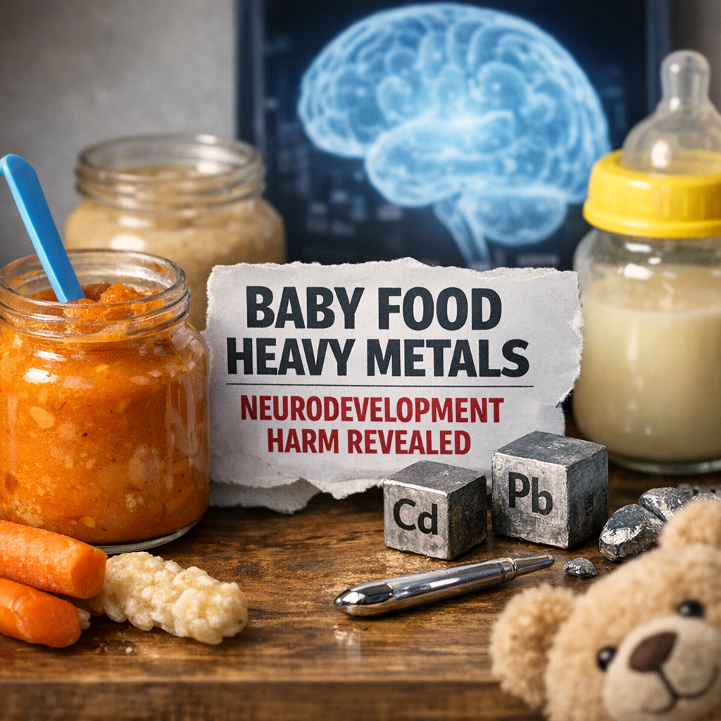 Illustration of Baby Food Heavy Metals: Shocking Neurodevelopment Harm Revealed
