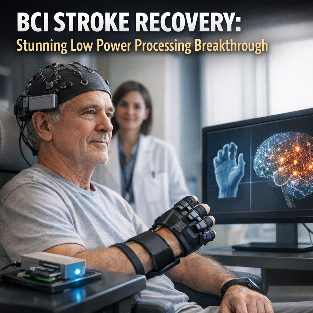 Illustration of BCI Stroke Recovery: Stunning Low Power Processing Breakthrough
