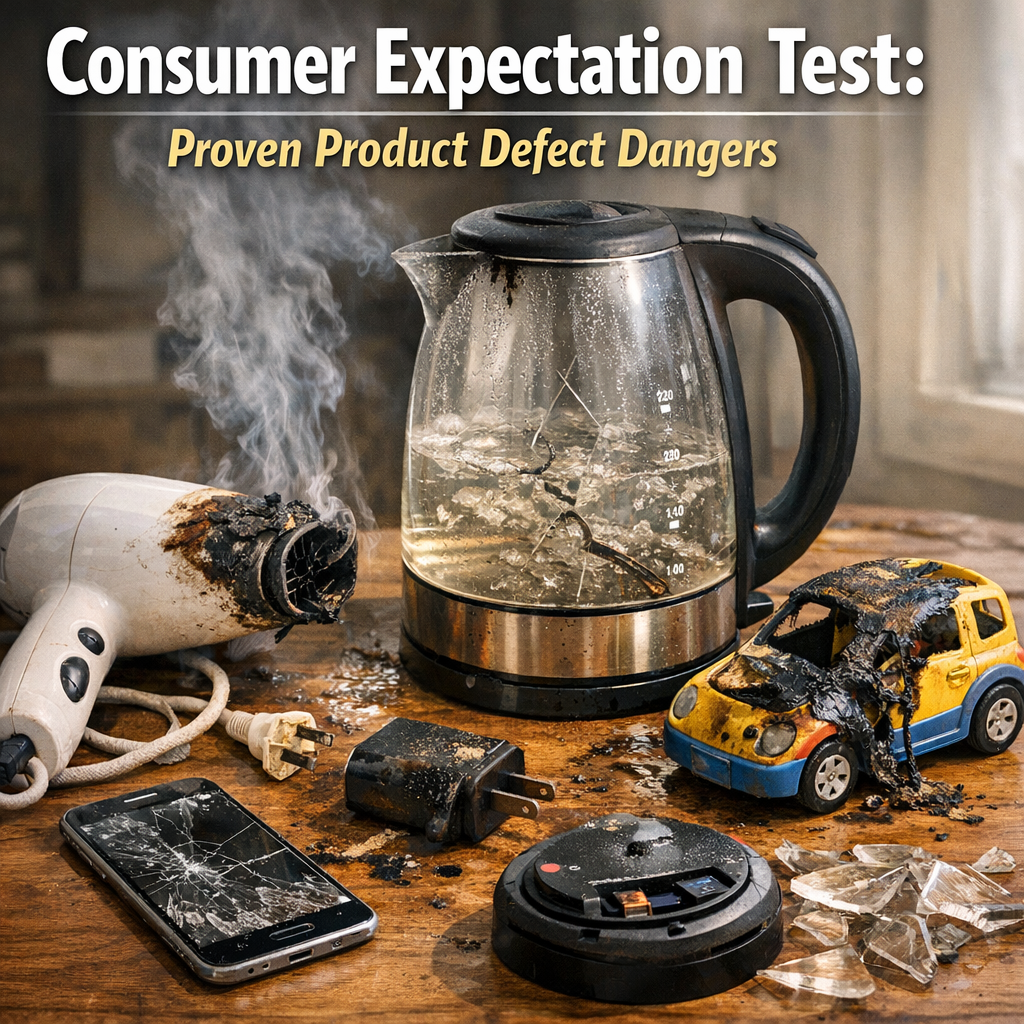 Illustration of Consumer Expectation Test: Proven Product Defect Dangers