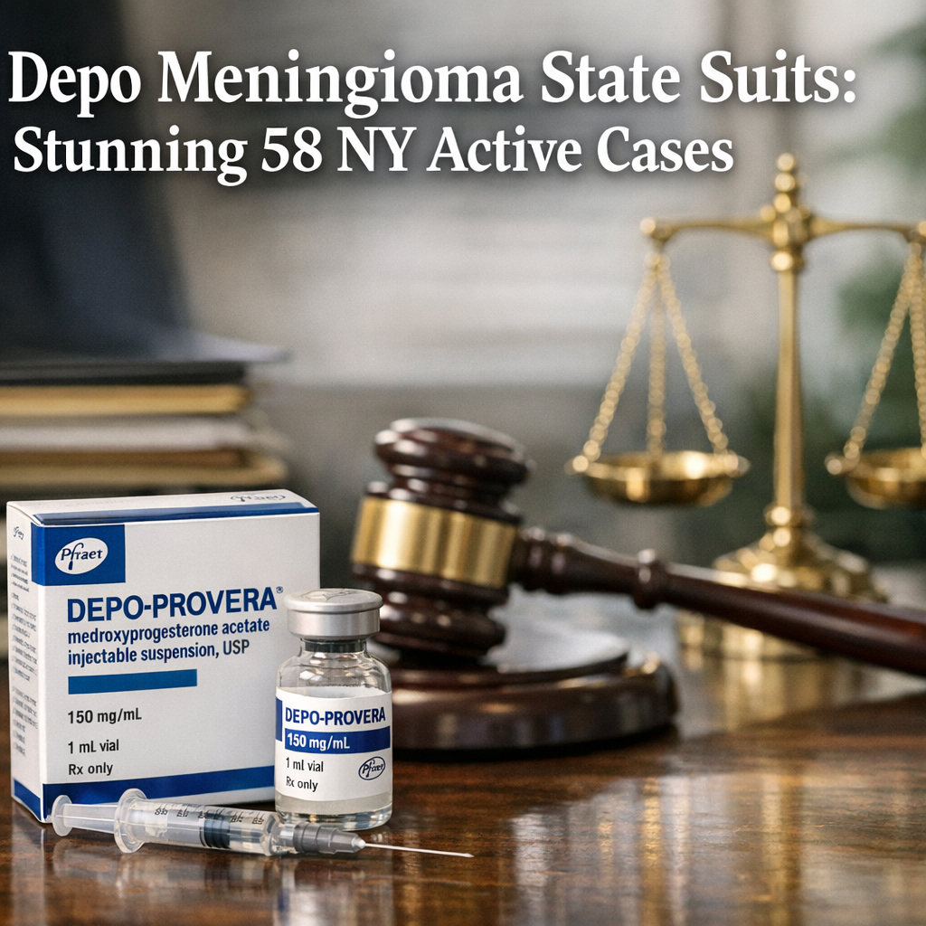 Illustration of Depo Meningioma State Suits: Stunning 58 NY Active Cases
