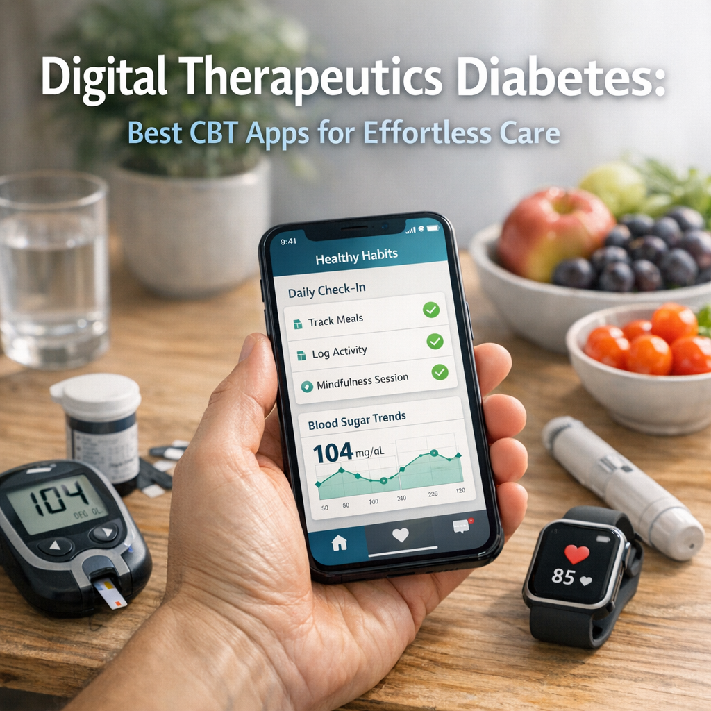 Illustration of Digital Therapeutics Diabetes: Best CBT Apps for Effortless Care