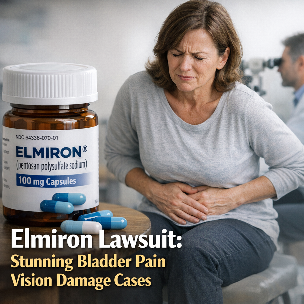 Illustration of Elmiron Lawsuit: Stunning Bladder Pain Vision Damage Cases