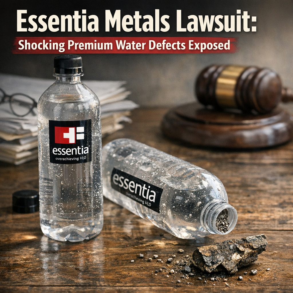 Illustration of Essentia Metals Lawsuit: Shocking Premium Water Defects Exposed