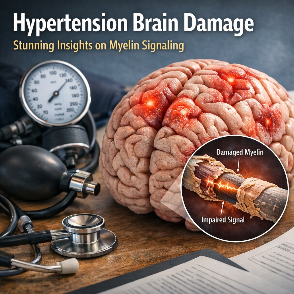 Illustration of Hypertension Brain Damage: Stunning Insights on Myelin Signaling