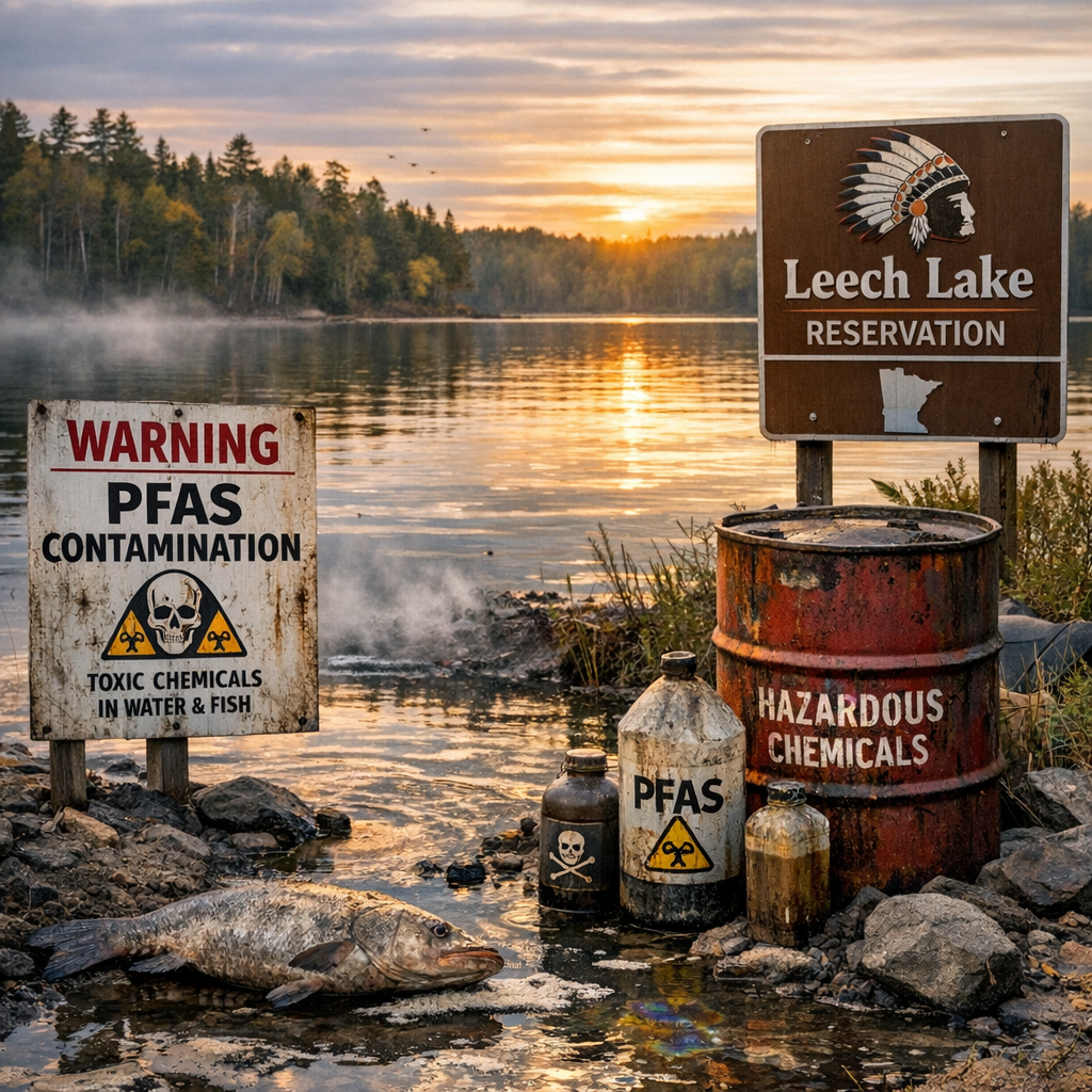 Illustration of Leech Lake PFAS Suit: Shocking Chemical Contamination Exposed