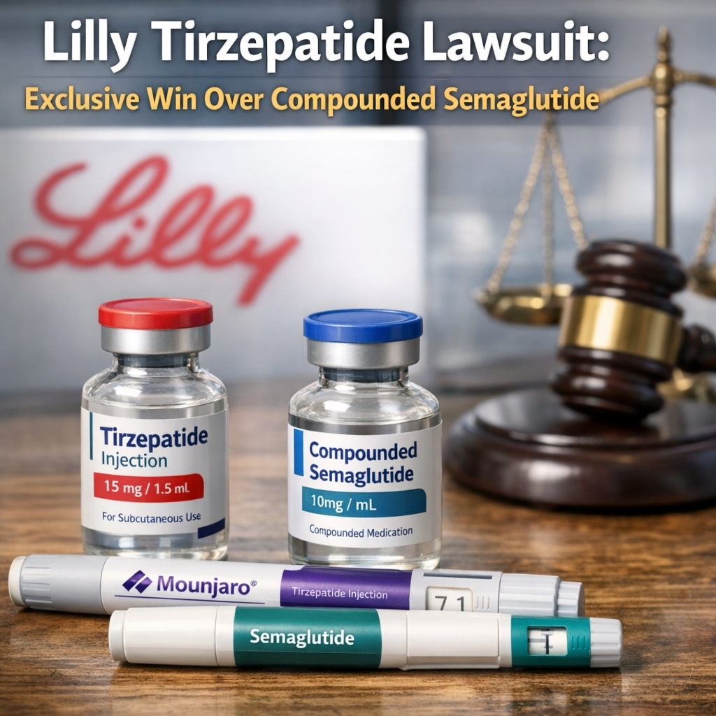 Illustration of Lilly Tirzepatide Lawsuit: Exclusive Win Over Compounded Semaglutide