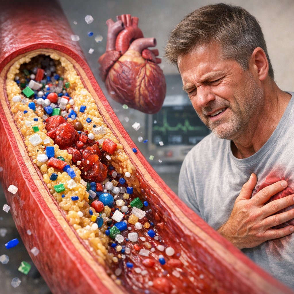 Illustration of Microplastics Heart Disease: Shocking Male Artery Clogging Risk
