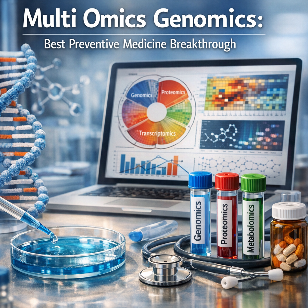 Illustration of Multi Omics Genomics: Best Preventive Medicine Breakthrough