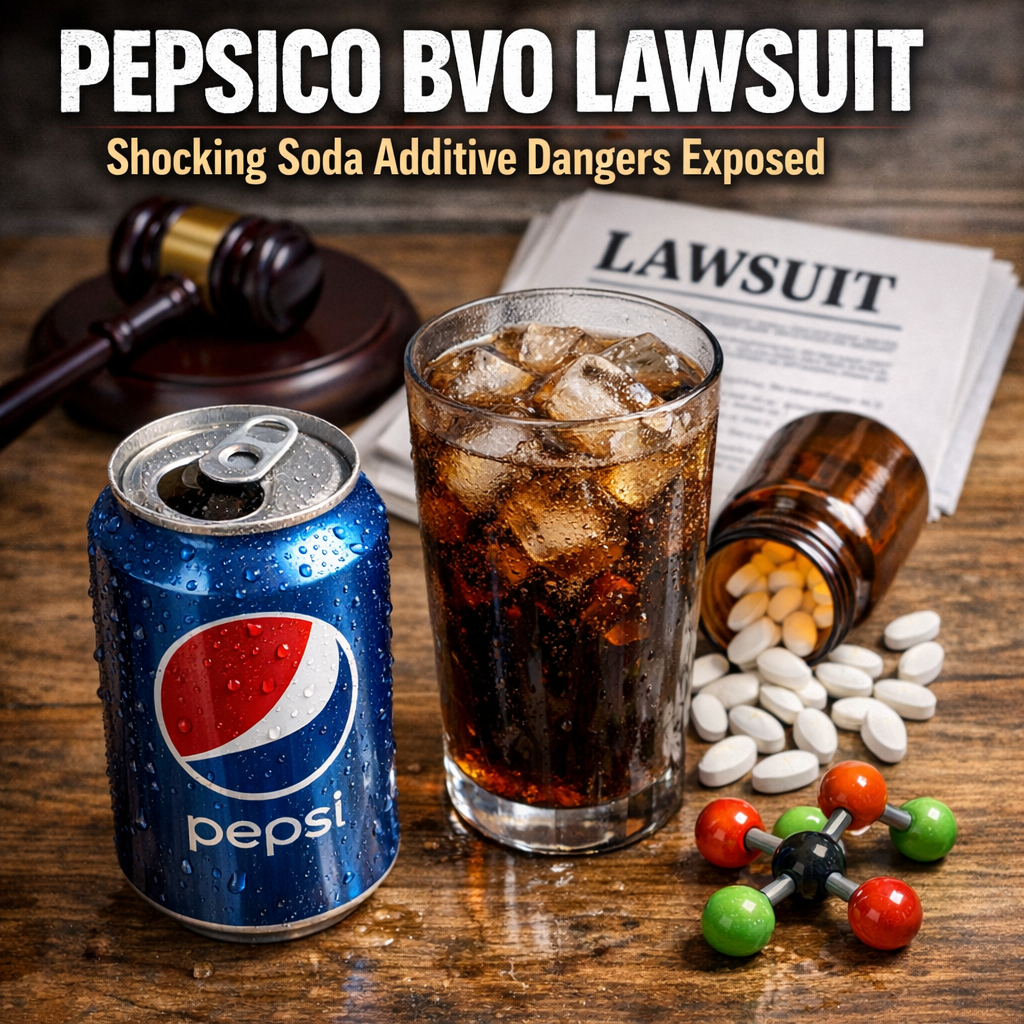 Illustration of PepsiCo BVO Lawsuit: Shocking Soda Additive Dangers Exposed