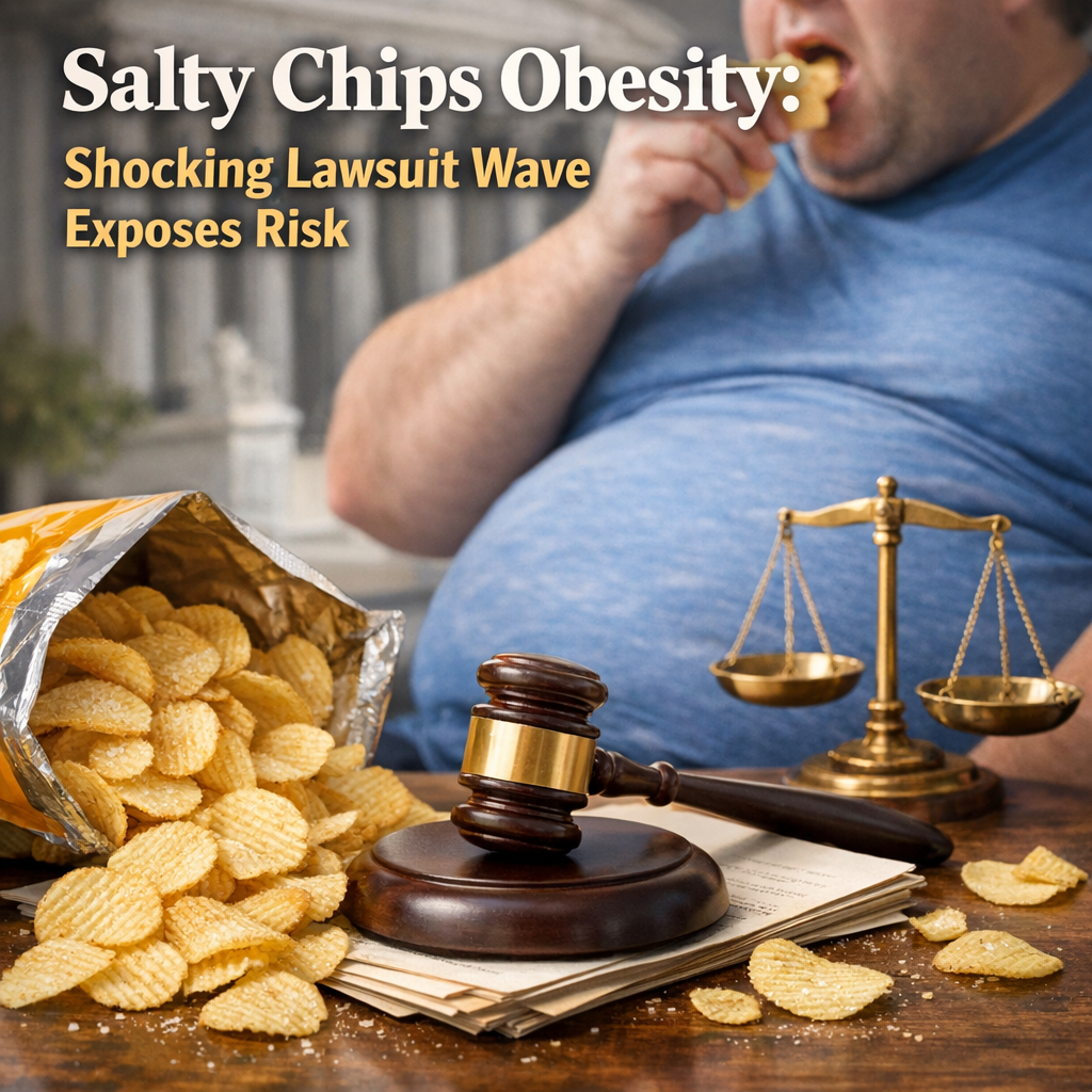 Illustration of Salty Chips Obesity: Shocking Lawsuit Wave Exposes Risk