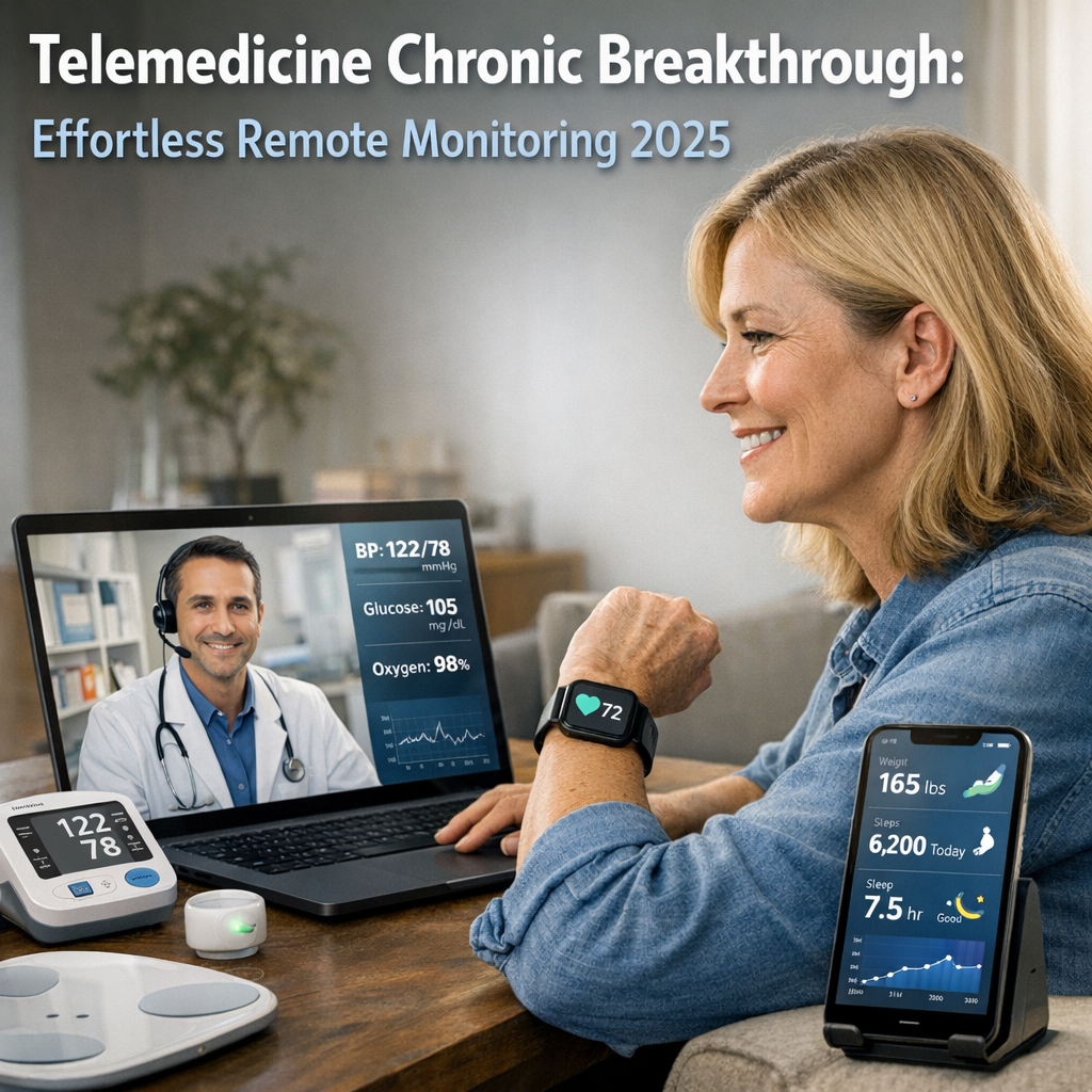 Illustration of Telemedicine Chronic Breakthrough: Effortless Remote Monitoring 2025
