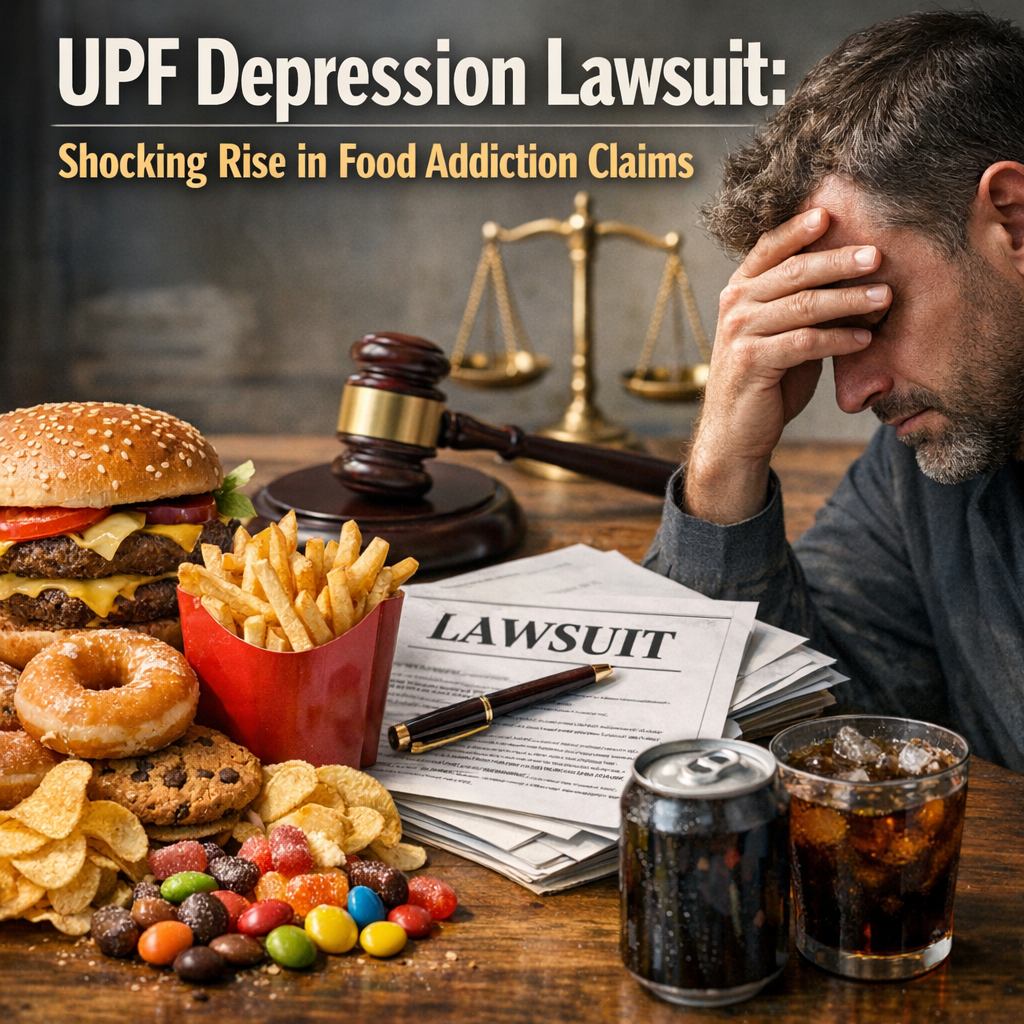 Illustration of UPF Depression Lawsuit: Shocking Rise in Food Addiction Claims